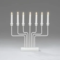 Adventsstake 7 armet - Hvit