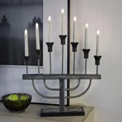 Adventsstake 7 armet ubehandlet metall