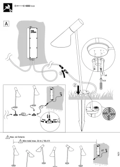 AJ Garden Pullert med spyd H:95cm - Påbygg
