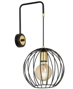 Albio vegglampe - Svart/Gullfarget