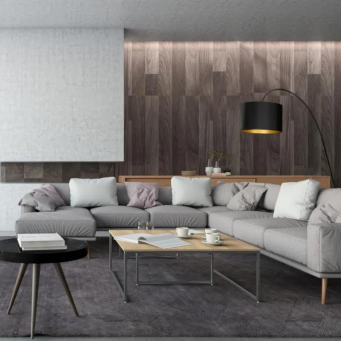 Alice gulvlampe - Svart/Gullfarget