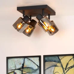 Alion Taklampe 4 - Røykfarget/Svart