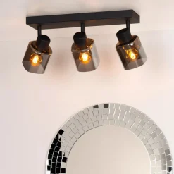 Alion taklampe 3 - Røykfarget/Svart