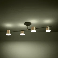 Altamira taklampe 4 lys - Svart/Messing