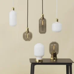 Amp pendel S, røk/messing