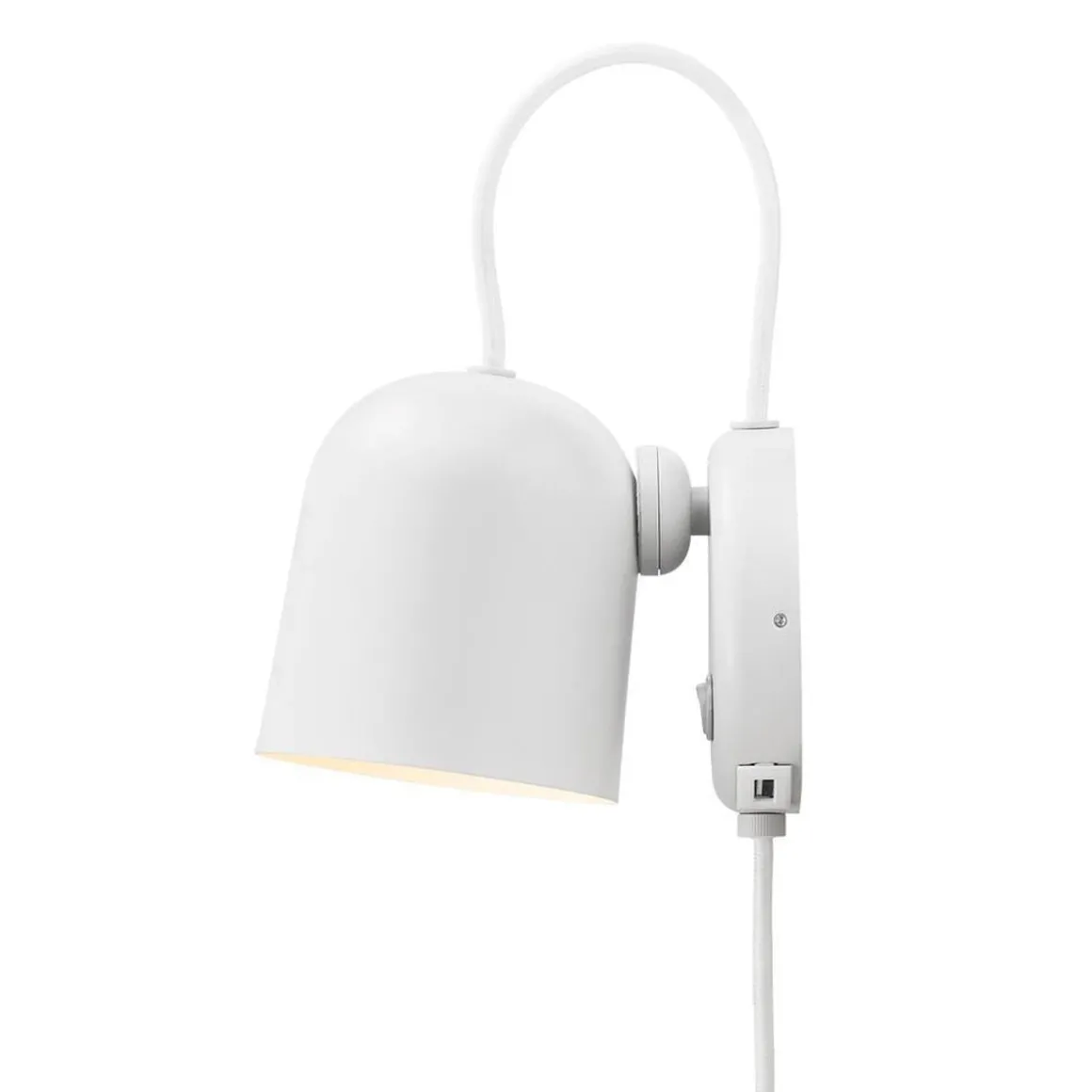 Angle vegglampe med USB - Hvit