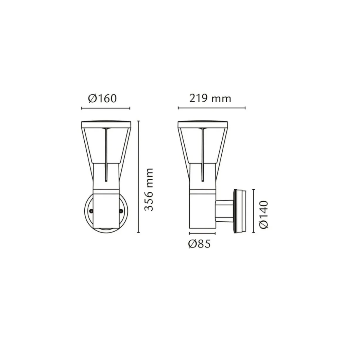 Arco Air utendørs vegglampe 6W Dimbar - Grafitt