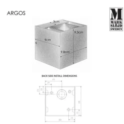 Argos vegglampe opp/ned 4 Watt 3000 Kelvin - Mørk grå - Grå