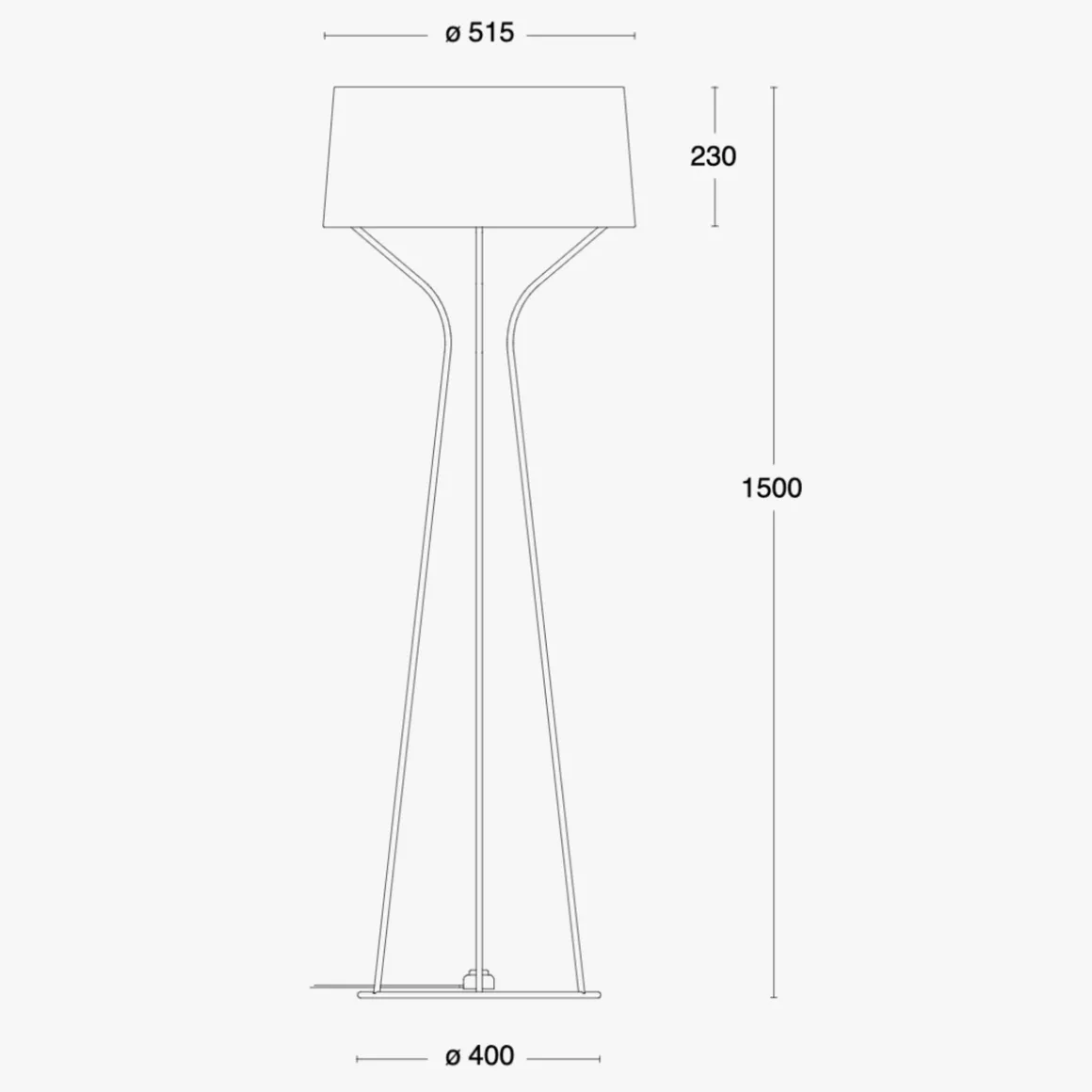 Aria gulvlampe - Hvit/Rustfritt stål