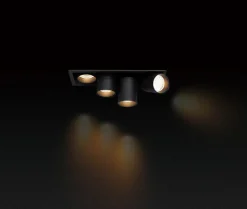 Aria mini flex K2 downlight justerbar 2x5W 3000K RA90 Dimbar - Svart