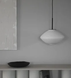 Arkivlampe 4280 Matt Hvit Sandblåst - Sort