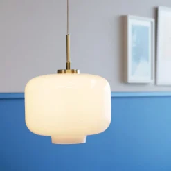 Arp takpendel 25 cm - Messing/Opal glass