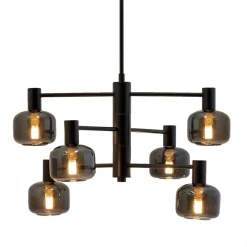 Arp takpendel 6-lys - Svart/Røykfarget