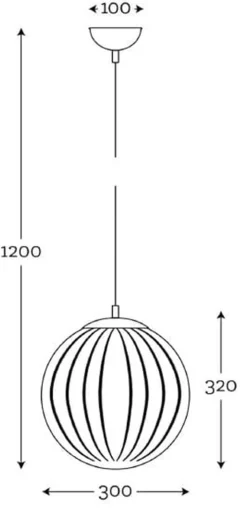 Arran takpendel 30 cm - Kobber/Gråfarget glass
