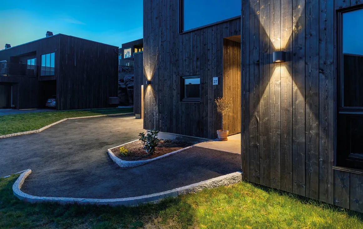 Artes round vegglampe opp/ned utendørs IP65 8W 3000K Dimbar