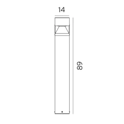 Arvika 893 pullert 12,7W LED 89 cm m/stikkontakt