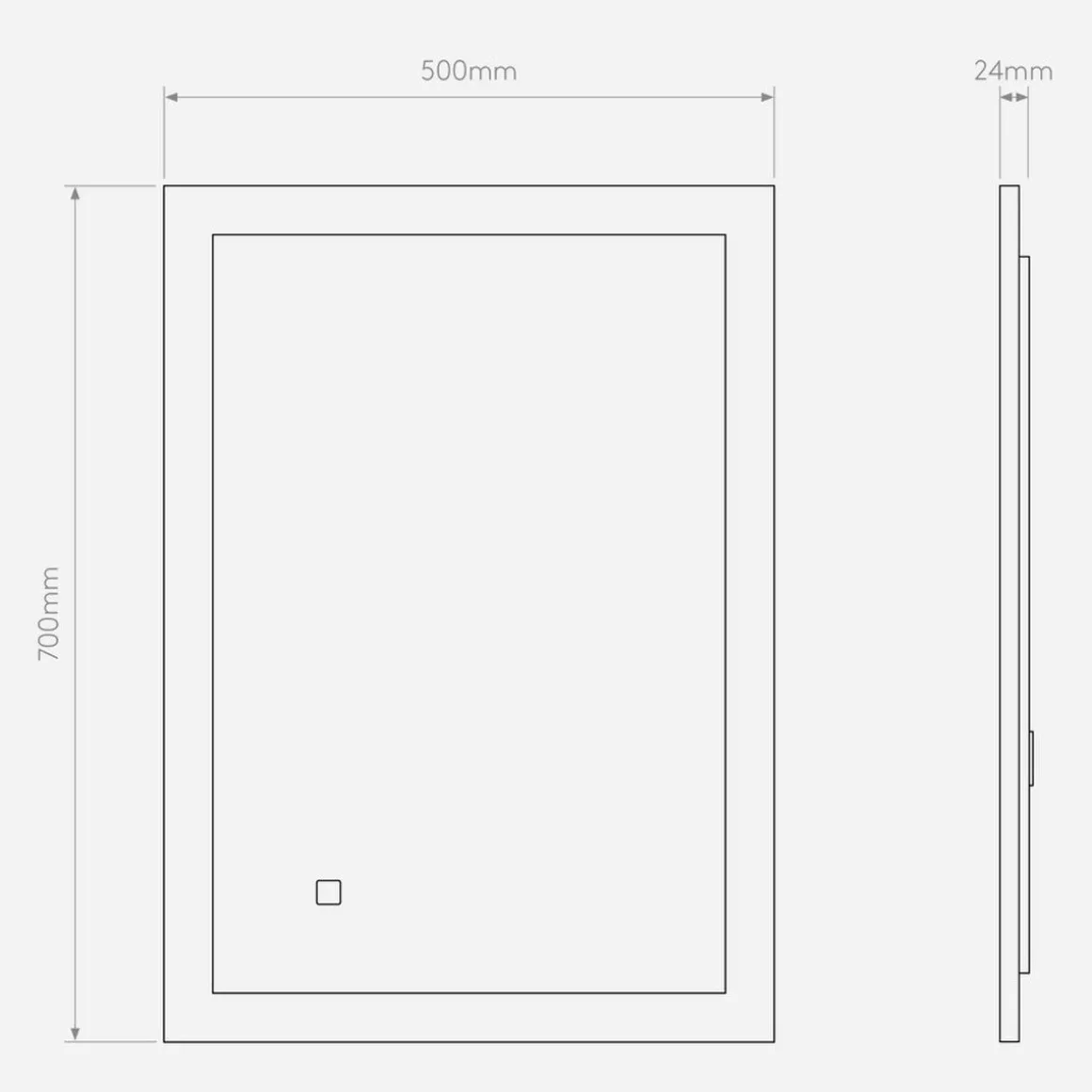 Ascot 700 speil for baderom IP44 28,9W Led 2700-6000 Kelvin 70x50 cm
