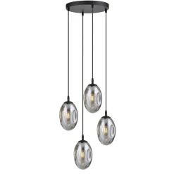 Astral rondell takpendel 4-lys - Svart/Røykfarget