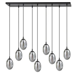 Astral takpendel 9-lys - Svart/Røykfarget