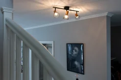 Atticus tak-/vegglampe 3 lys - Svart/Trefarget