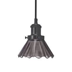 August Takpendel 15 - Svart med plissert mønster