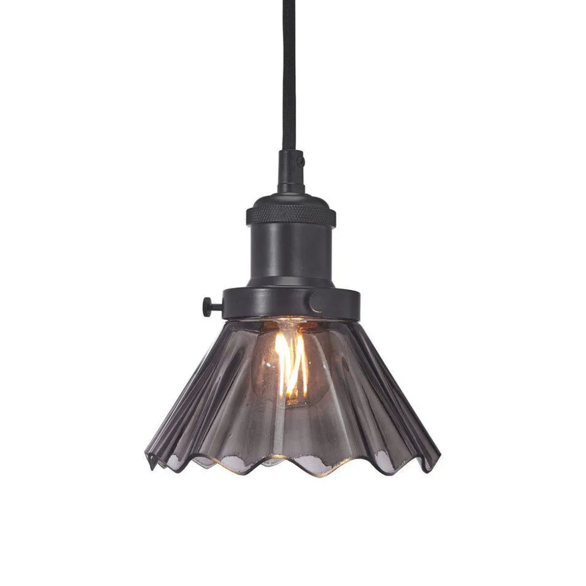 August Takpendel 15 - Svart med plissert mønster