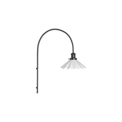 August vegglampe - Hvit med plisse mønster