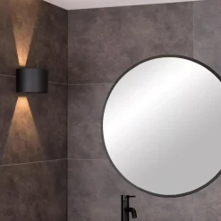 Axi round vegglampe opp/ned baderom IP54 6 watt 2700 Kelvin - Svart