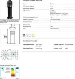 Balizas pullert 50cm - Grå