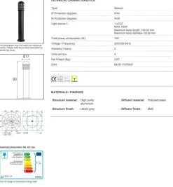 Balizas pullert 90cm - Grå