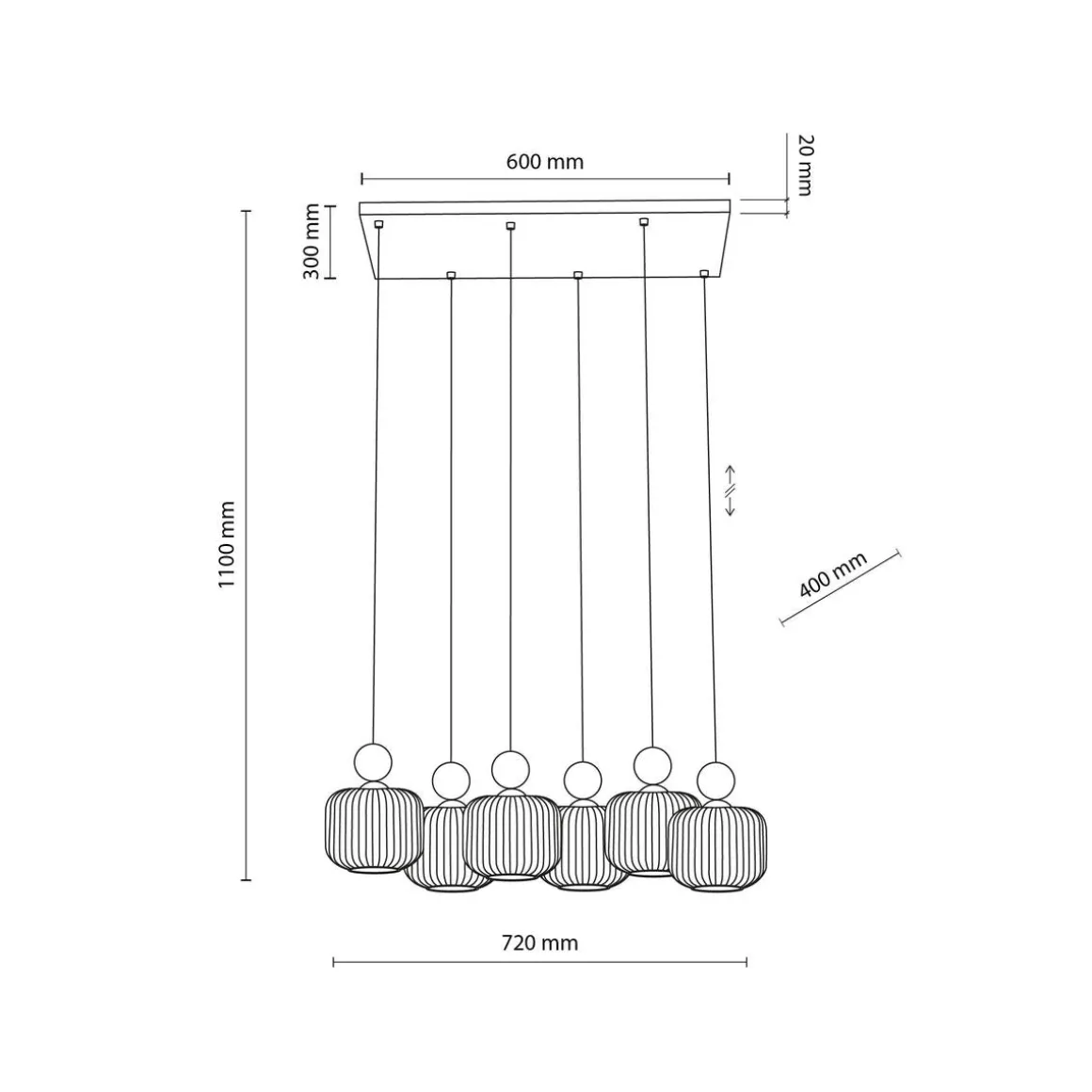 Ballo takpendel 6-lys