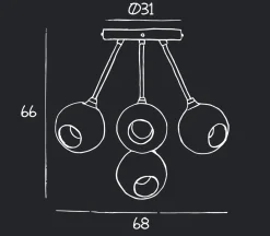 Ballroom Molecule taklampe - svart base/grønn glass