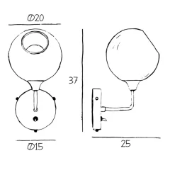 Ballroom Vegglampe 37 cm - Grønn