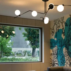 Baluna taklampe 6 lys - Svart/Opal