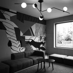 Baluna taklampe 6 lys - Svart/Opal