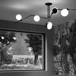 Baluna taklampe 6 lys - Svart/Opal