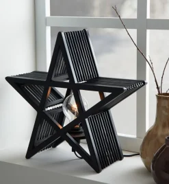 Bamboo stjerne bordlampe - Svart - Svart