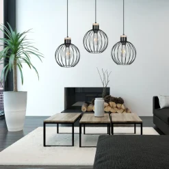 Barbado takpendel 3 lys - Svart/Trefarget