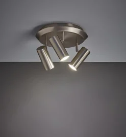 Barcelona taklampe stål 3 spotter - Stål