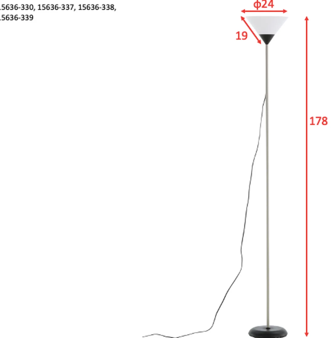 Batang gulvlampe 178 cm - Aqua/Hvit