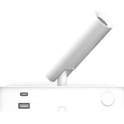 Bedside vegglampe 3W 2700 Kelvin med trådløs hurtig lader og USB A og C