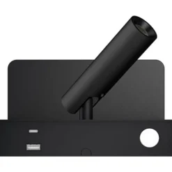 Bedside vegglampe 3W 2700 Kelvin med trådløs hurtig lader og USB A og C