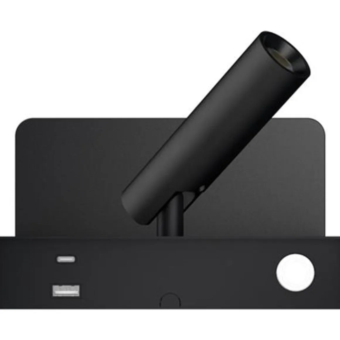 Bedside vegglampe 3W 2700 Kelvin med trådløs hurtig lader og USB A og C