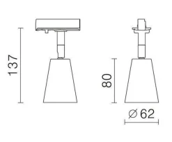 Bocca spotskinne 4 spotter 2 meter - Svart