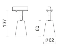 Bocca spotskinne 5 spotter 2 meter - Pure white