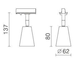 Bocca spotskinne 3 spotter 1 meter - Svart
