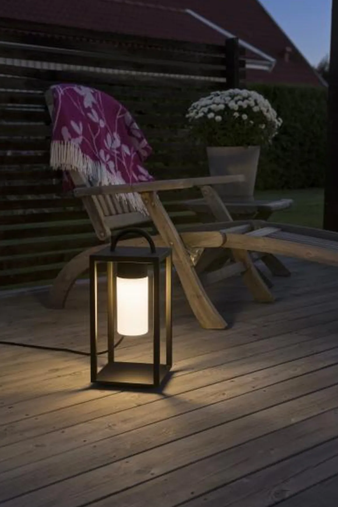 Bologna lanterne 45,5 cm - Svart/Opalhvit