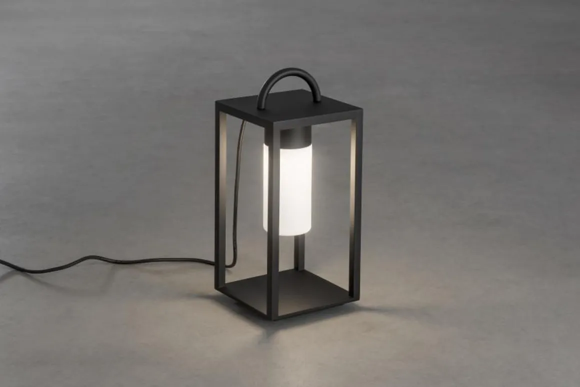 Bologna lanterne 45,5 cm - Svart/Opalhvit