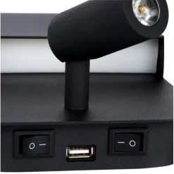 Boxer vegglampe 10W 3000 Kelvin m/USB - Svart