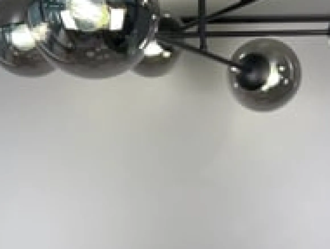 Brendi rund taklampe 6 lys - Svart/Amberfarget